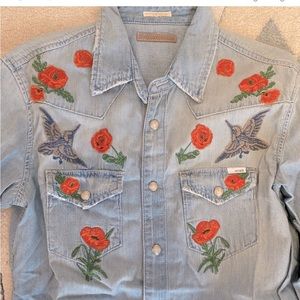 ISO Mother All My Exes Chambray embroidered shirt